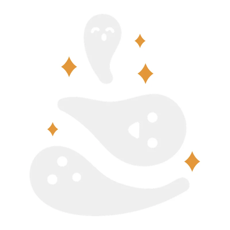 Floating Ghosts with Sparkles