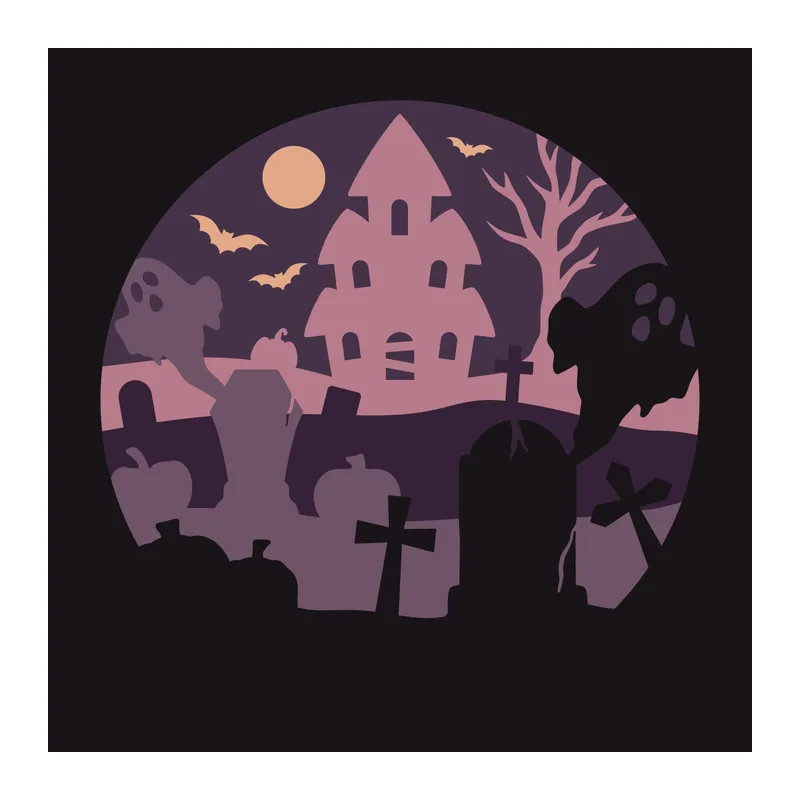 Haunted Graveyard Shadow Box