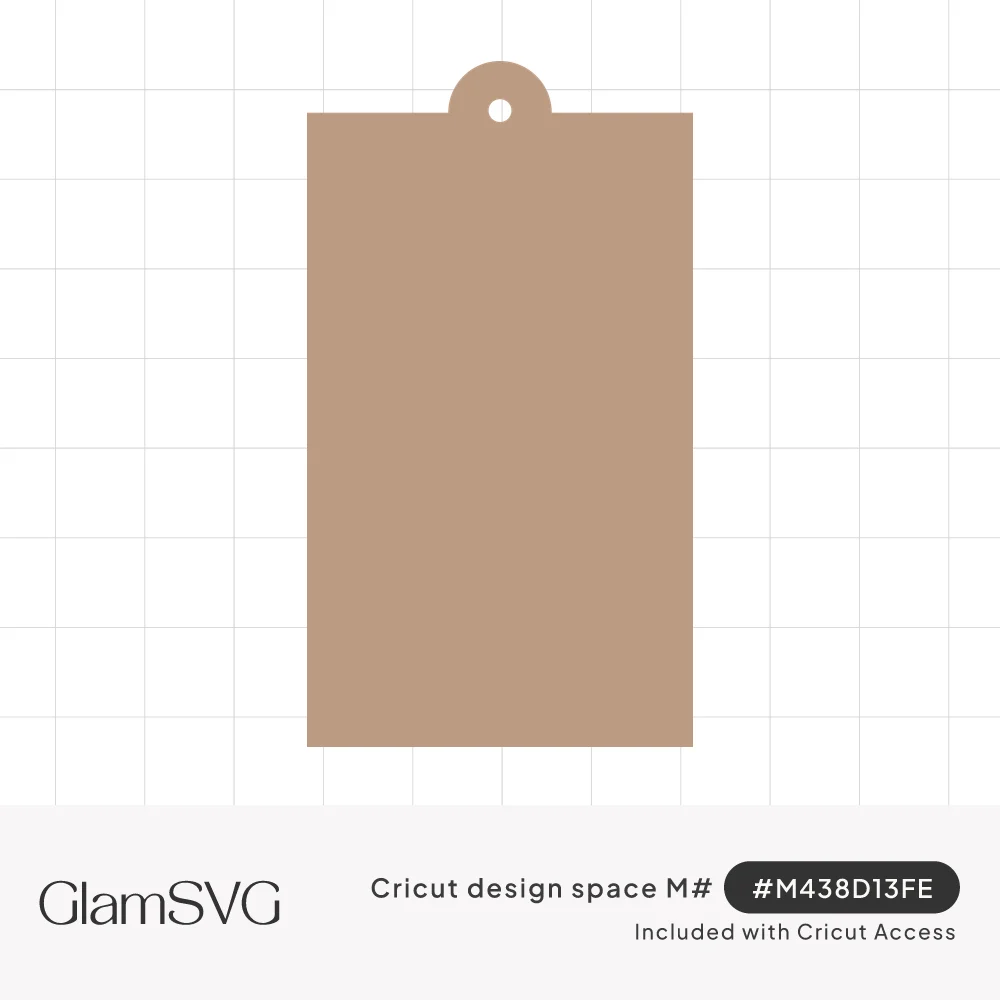 Plain kraft brown rectangular gift tag with a rounded tab and a punched hole at the top