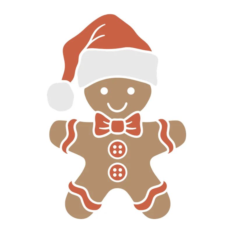 Gingerbread Man In Santa Hat