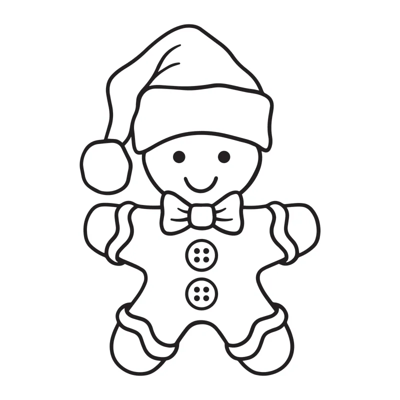 Gingerbread Man in Santa Hat