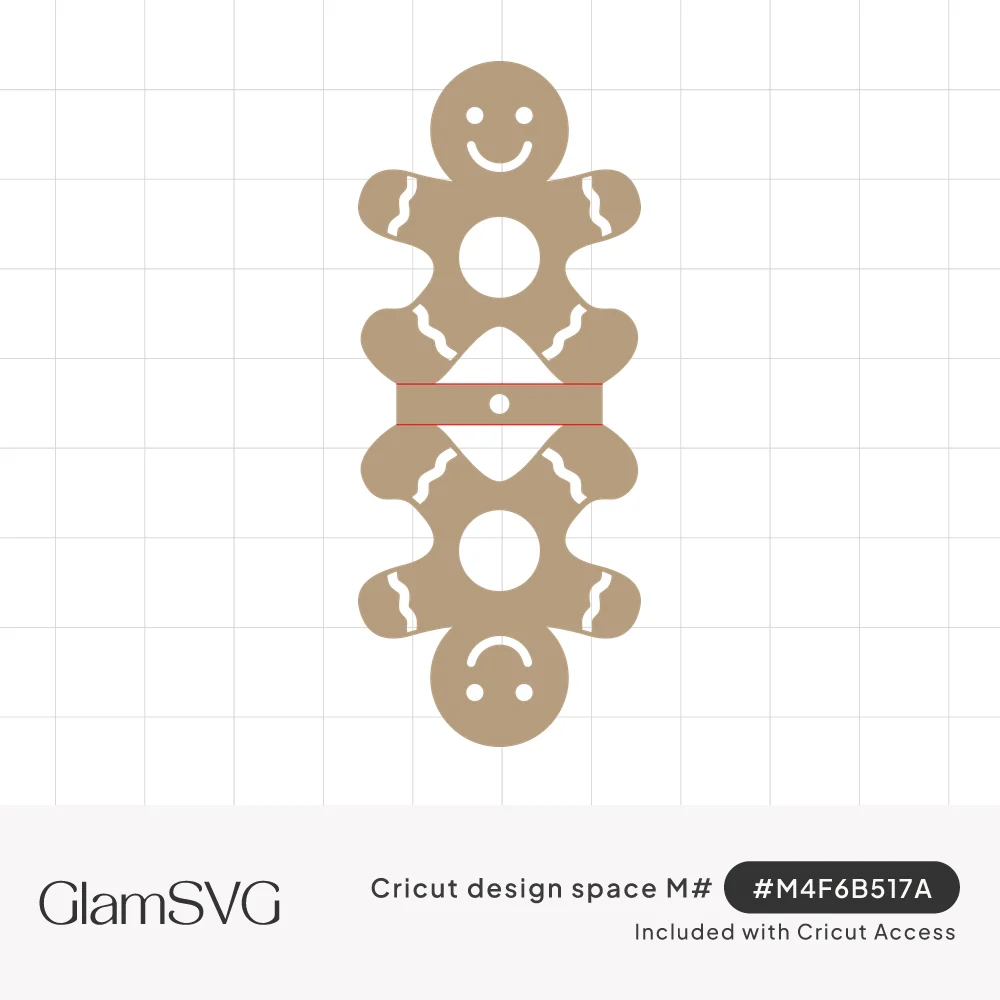 Folding tan gingerbread man lollipop holder with smiling faces, white icing squiggles, stick holes and a center band