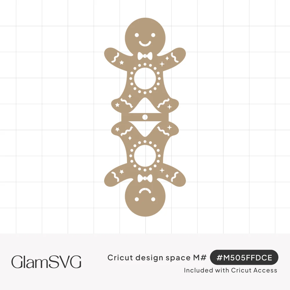 Fold-over gingerbread man lollipop holder with a smiling face, bow tie, icing squiggles and dotted belly rings
