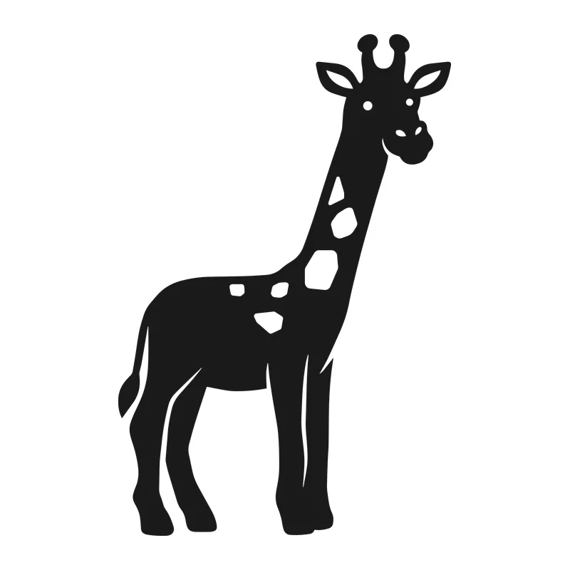 Standing Giraffe Silhouette