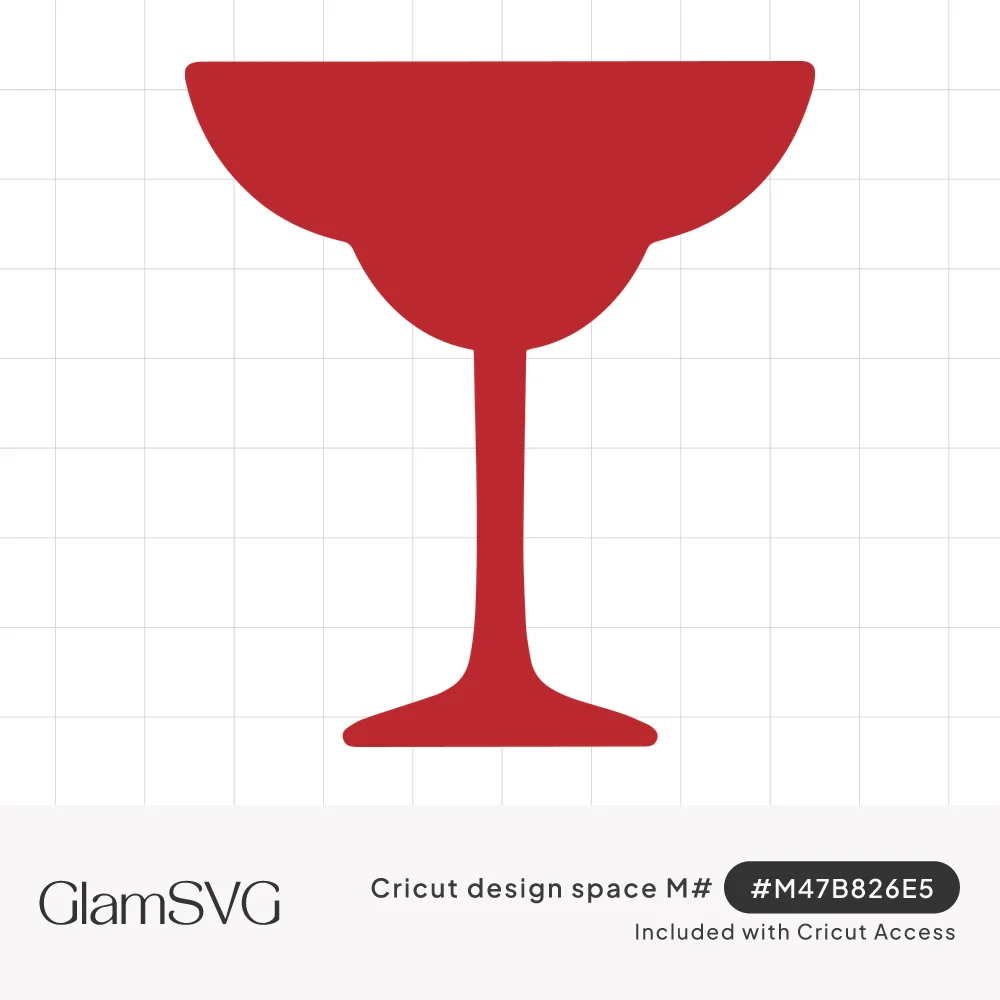 Solid red silhouette of a margarita glass with a wide stepped bowl, thin stem and flared base