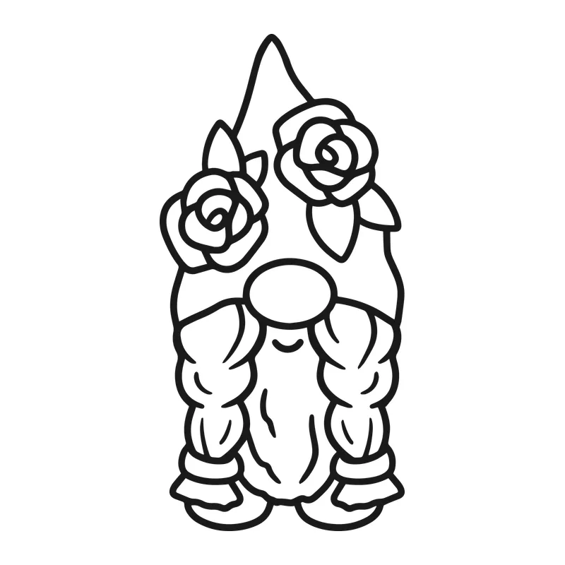 Rose Gnome With Braids