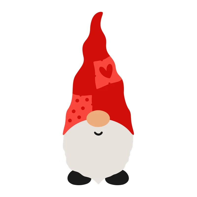 Patchwork Heart Valentine Gnome