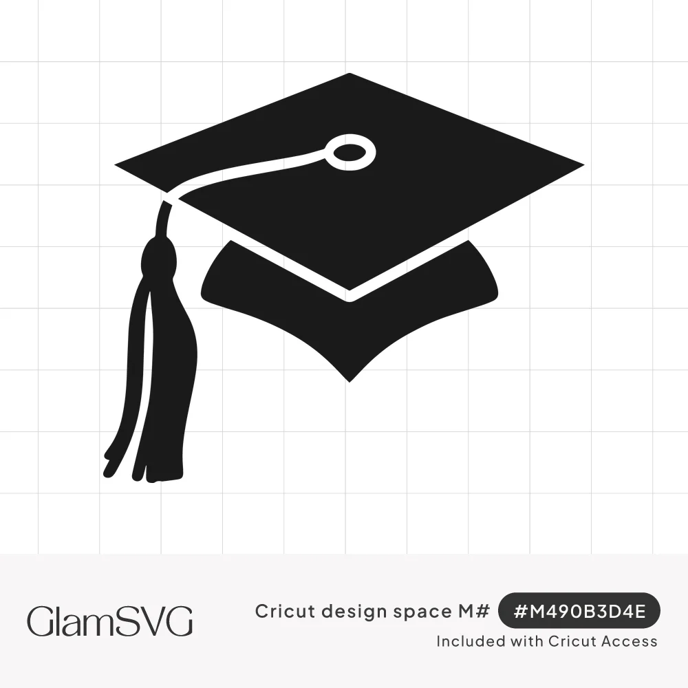 Black silhouette of a graduation cap with a white outline detail and a tassel hanging down the left side