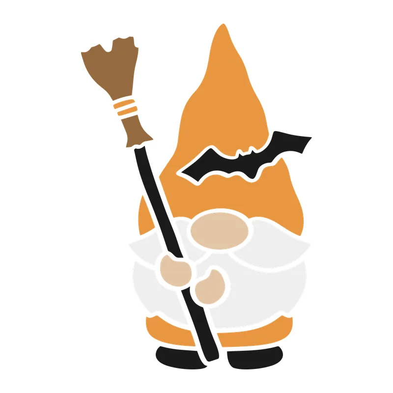 Halloween Gnome With Broom