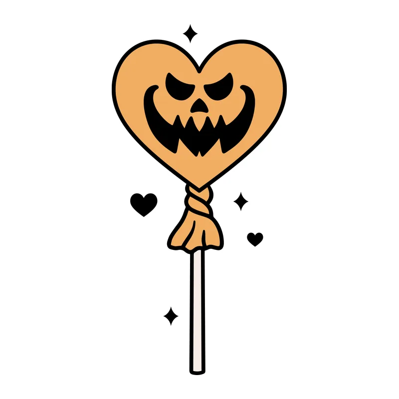 Jack-O'-Lantern Heart Lollipop