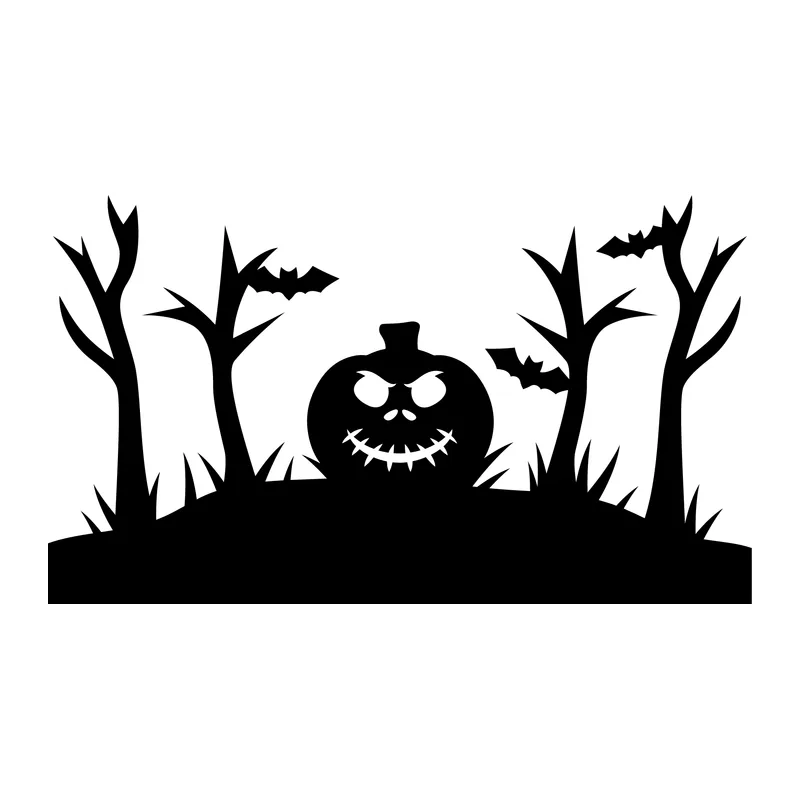 Spooky Jack-O'-Lantern Graveyard Scene