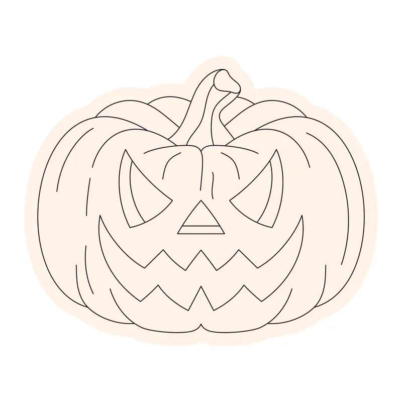 Scowling Jack-O'-Lantern Outline