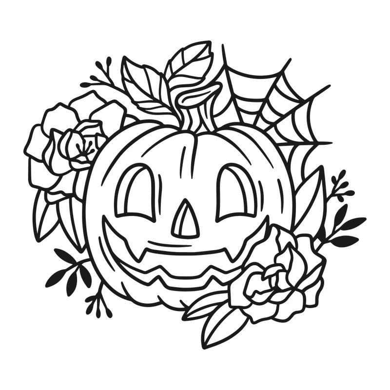 Floral Jack-O-Lantern