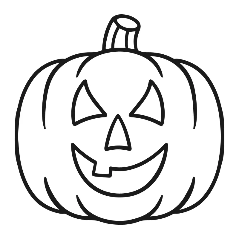 Smiling Jack-O-Lantern Outline