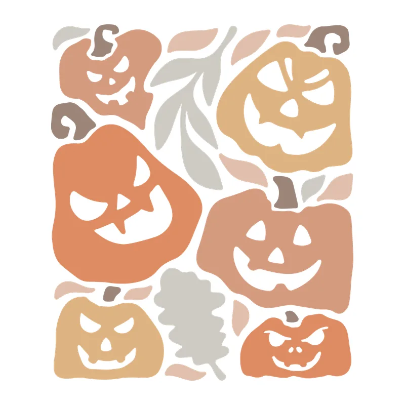 Muted Jack-O-Lantern Collage