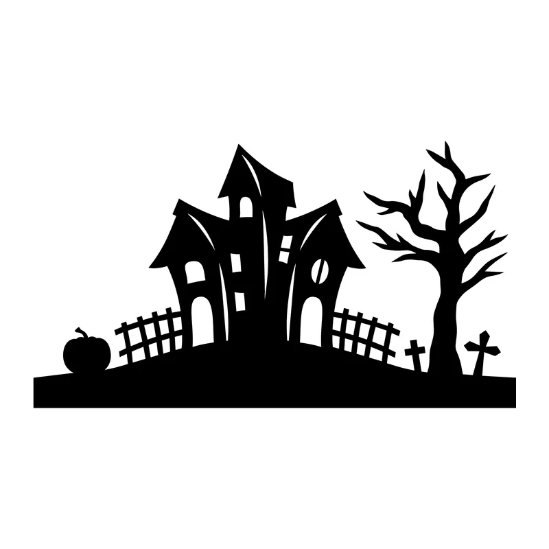 Haunted House Halloween Scene