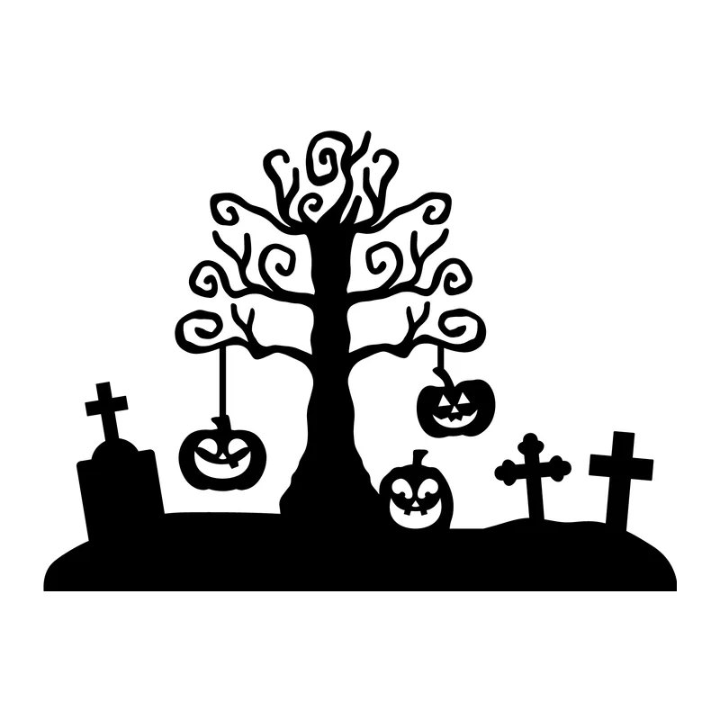 Spooky Graveyard Tree Scene