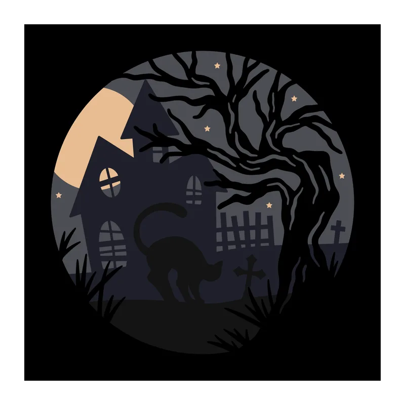 Halloween Scene Shadow Box