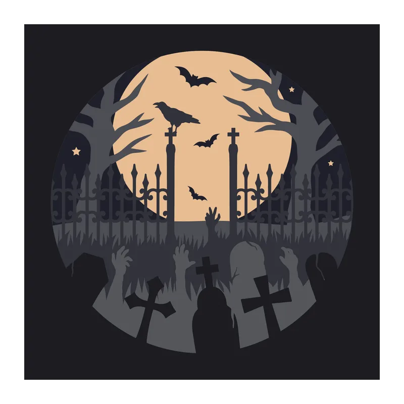 Halloween Graveyard Shadow Box