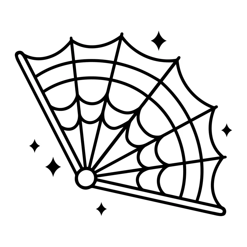 Spiderweb Hand Fan