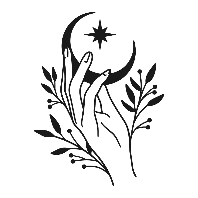 Hand Holding a Crescent Moon