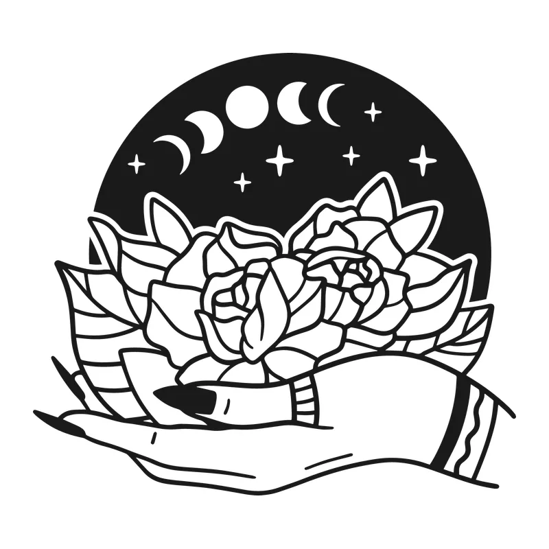 Mystical Hand With Roses