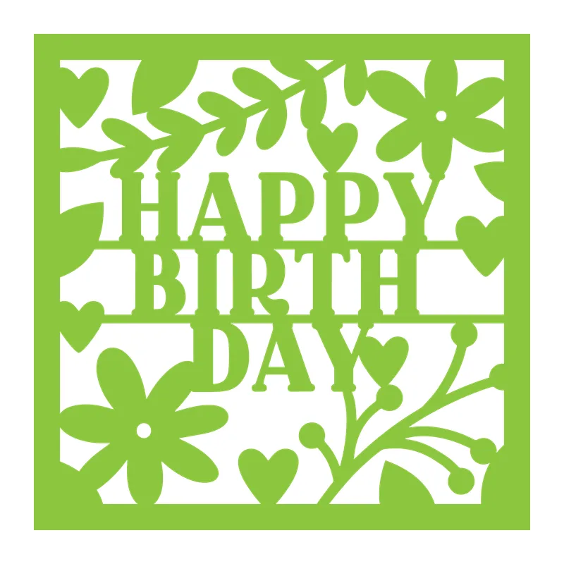 Happy Birthday Floral Papercut Card