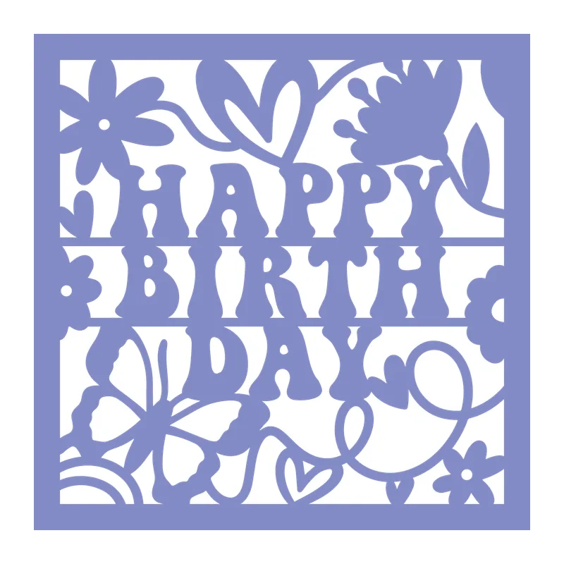 Happy Birthday Floral Papercut