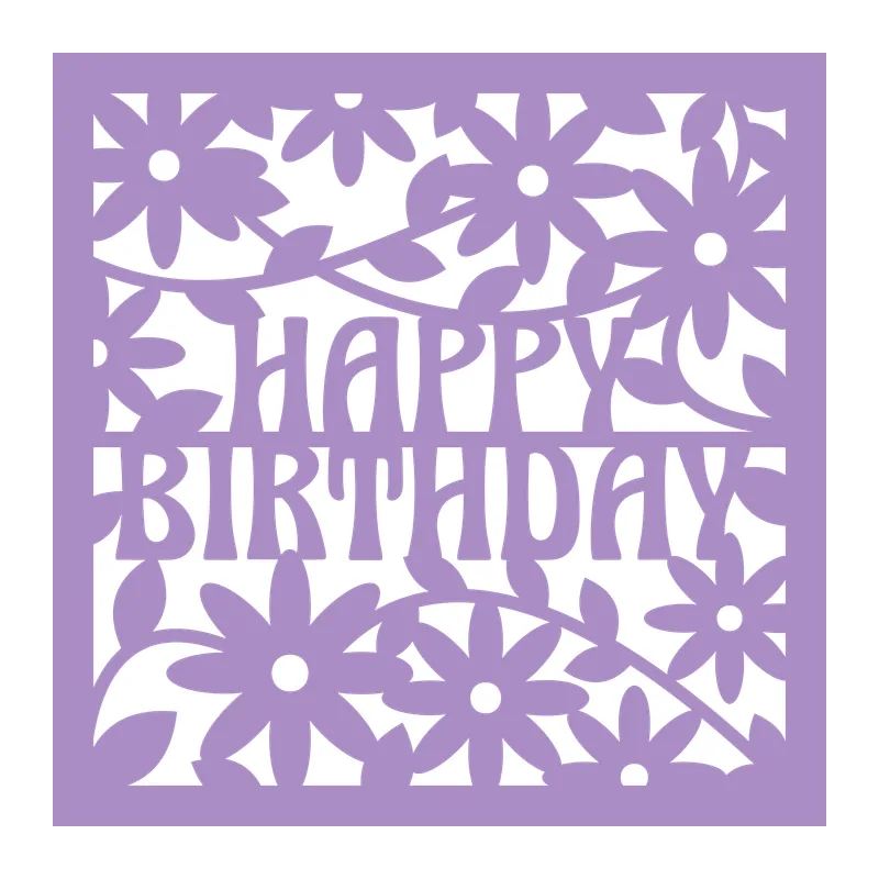 Floral Happy Birthday Panel