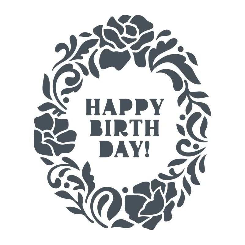Happy Birthday Floral Wreath