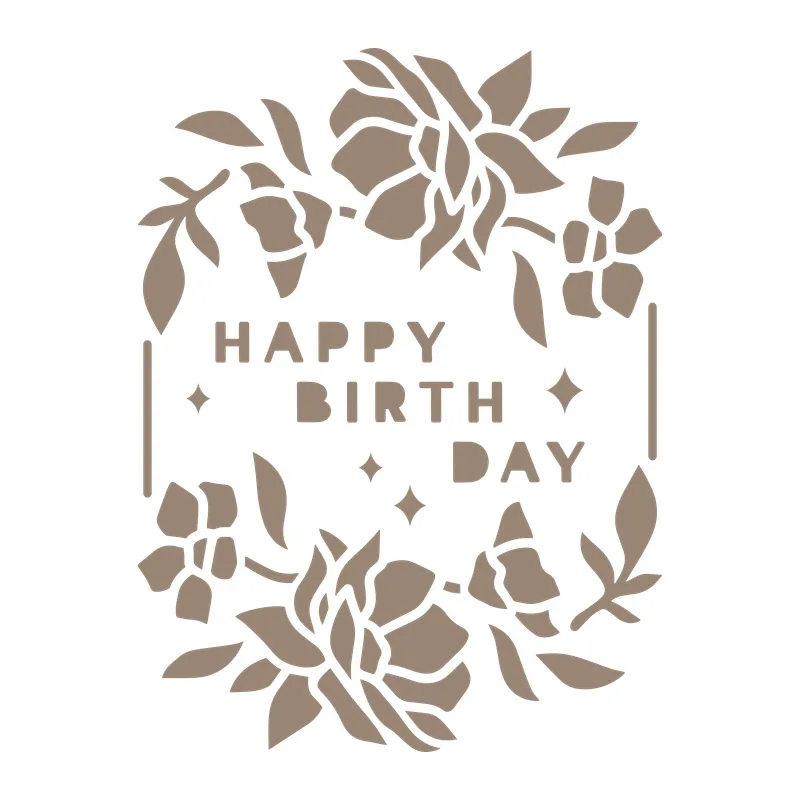 Floral Happy Birthday Frame