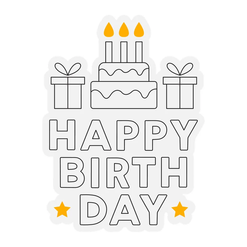 Happy Birthday Cake and Gifts