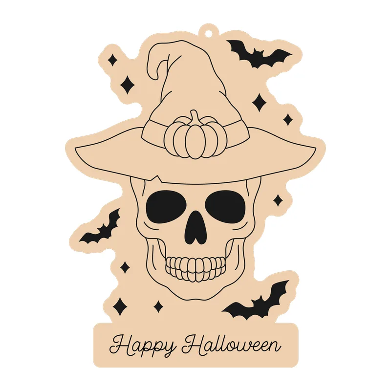 Happy Halloween Witch Skull