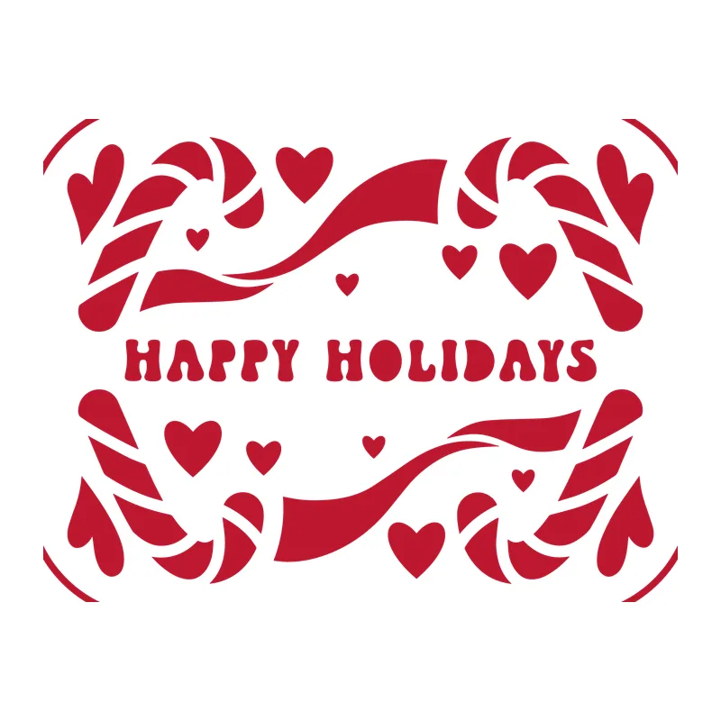 Happy Holidays Candy Cane Panel