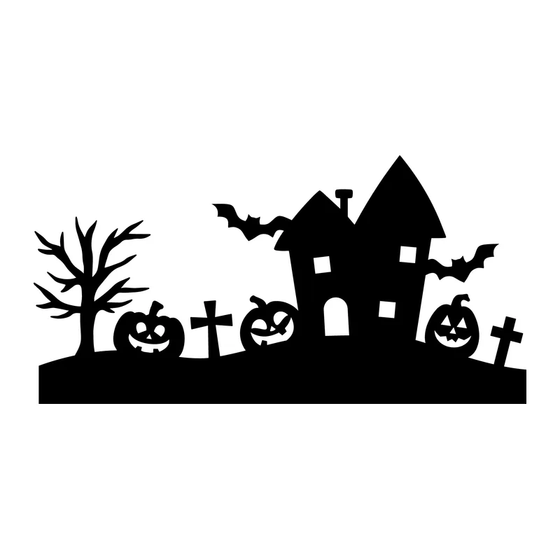 Haunted House Halloween Scene