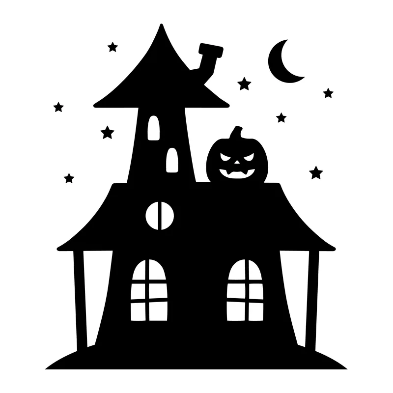 Haunted House with Jack-O'-Lantern