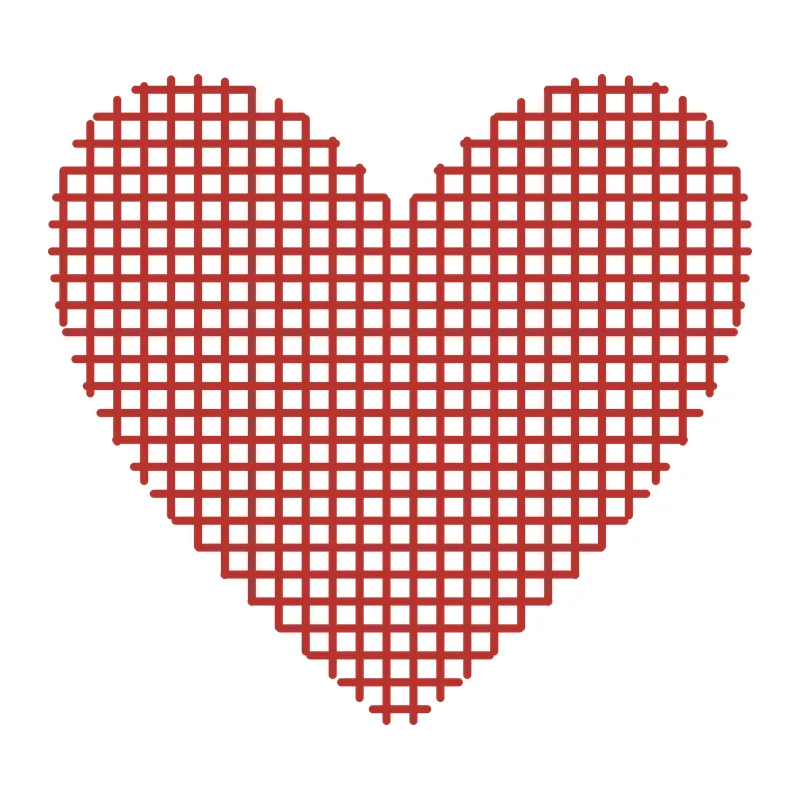 Crosshatch Grid Heart