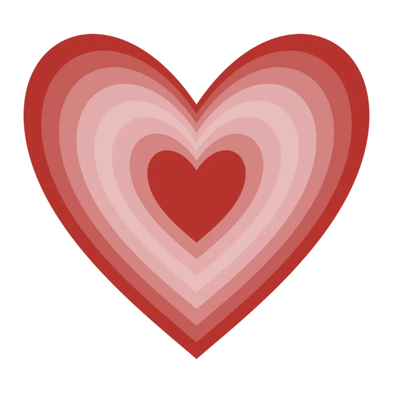 Layered Retro Heart