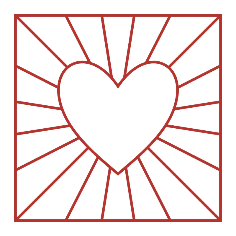Sunburst Heart Square