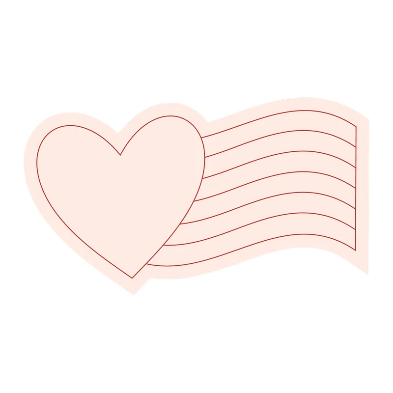 Heart Waving Flag
