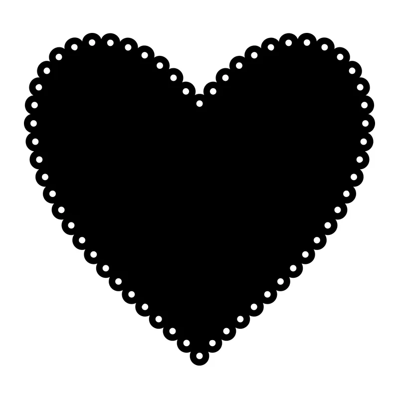 Scalloped Eyelet Heart