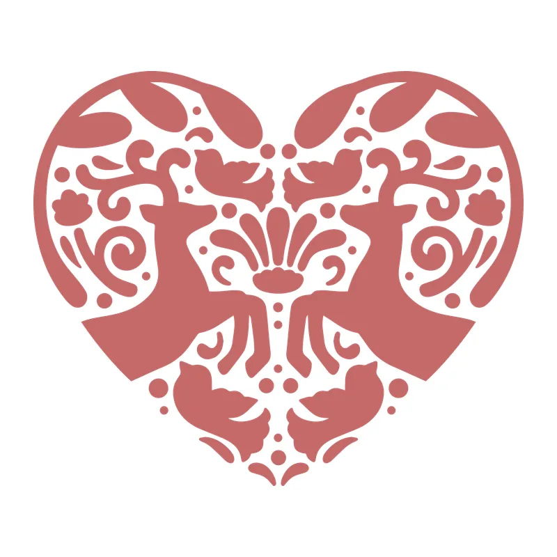 Folk Art Deer Heart