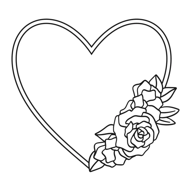 Heart Frame With Roses