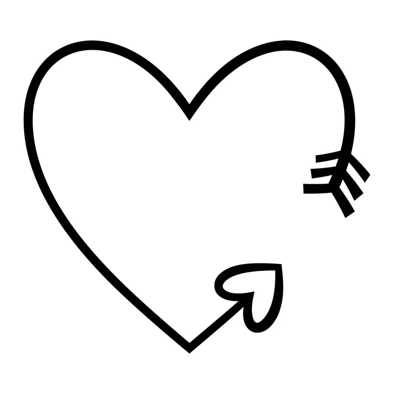 Heart Arrow Outline