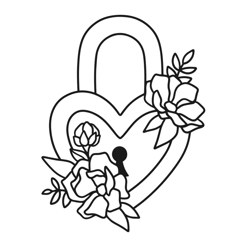 Floral Heart Lock