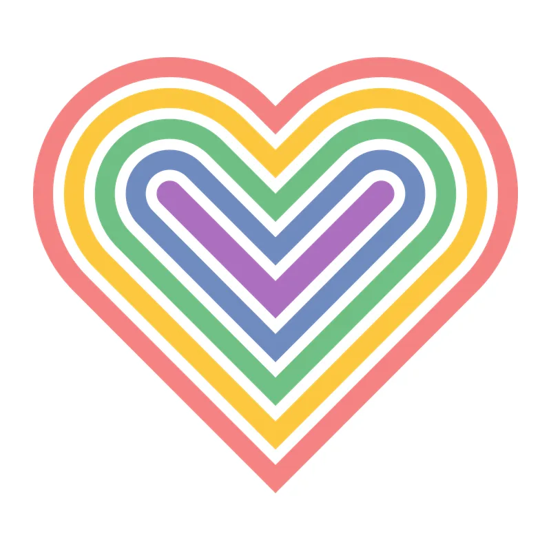 Rainbow Nested Heart