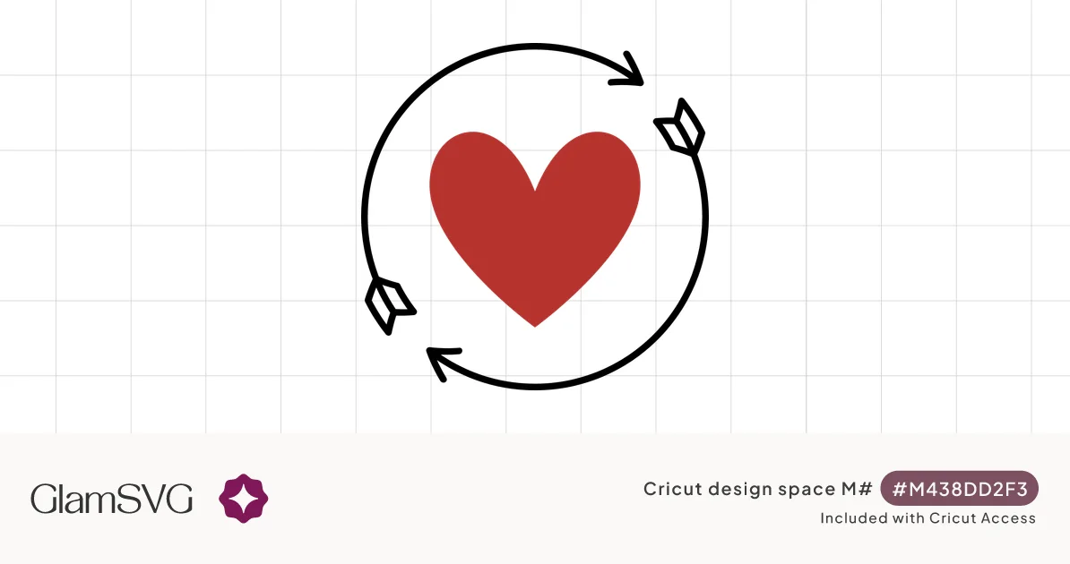 Heart With Arrows Circle SVG for Cricut | GlamSVG