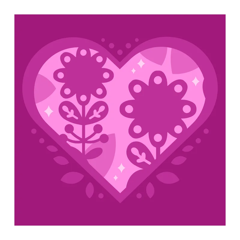 Heart With Flowers Shadow Box