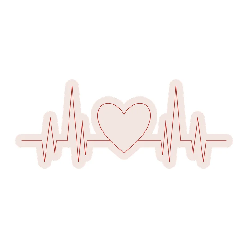 Heartbeat Line With Heart
