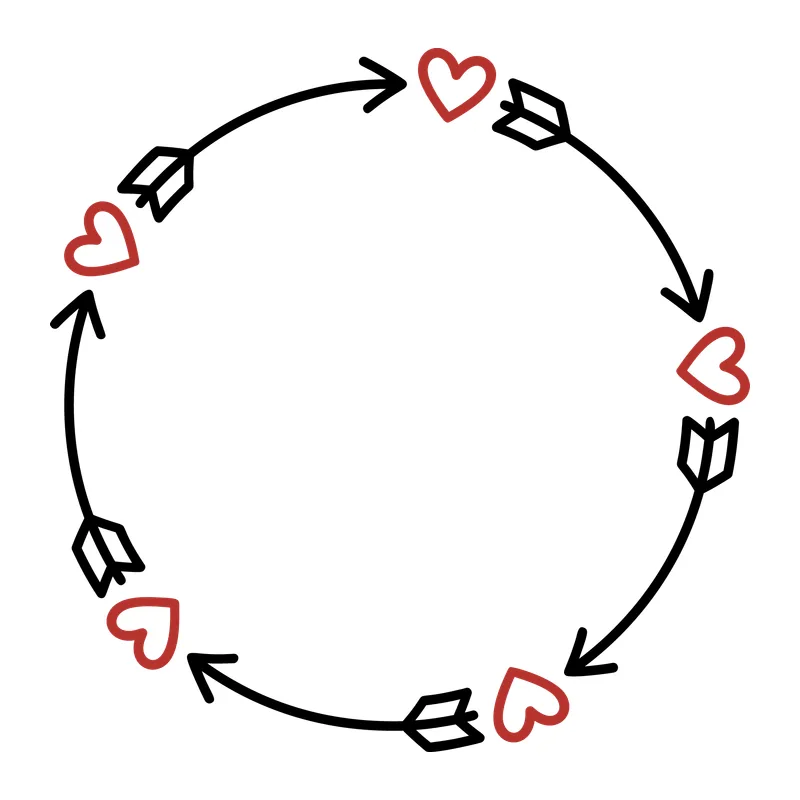 Hearts And Arrows Circle Frame